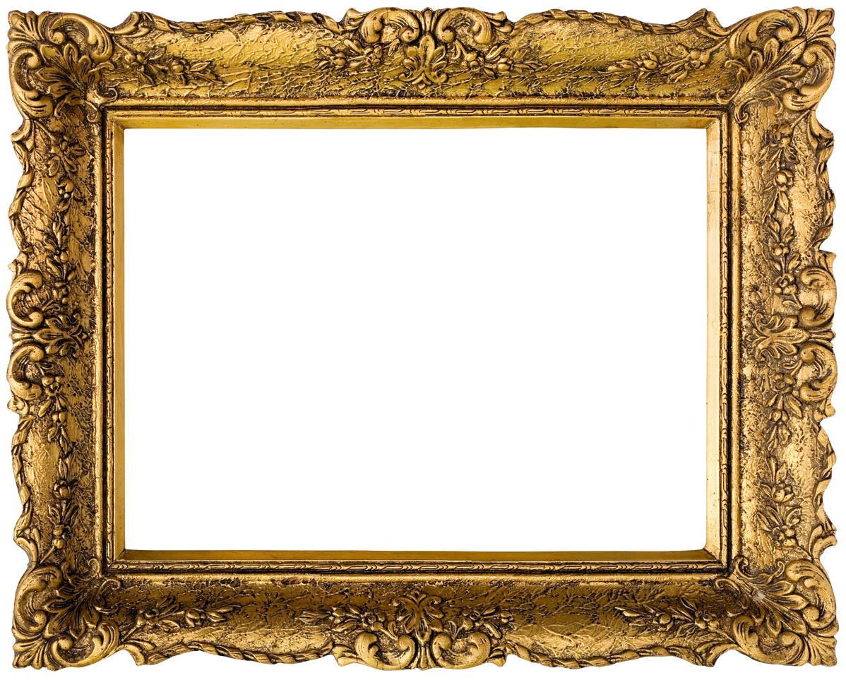 Golden Picture Frame Cutout